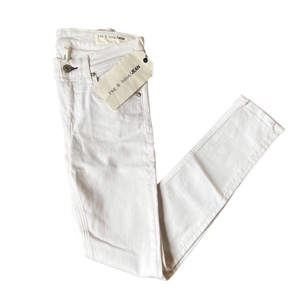 Rag & Bone Distressed Capri Jeans in White Ripped Knees NWT $195 Women's Size 25